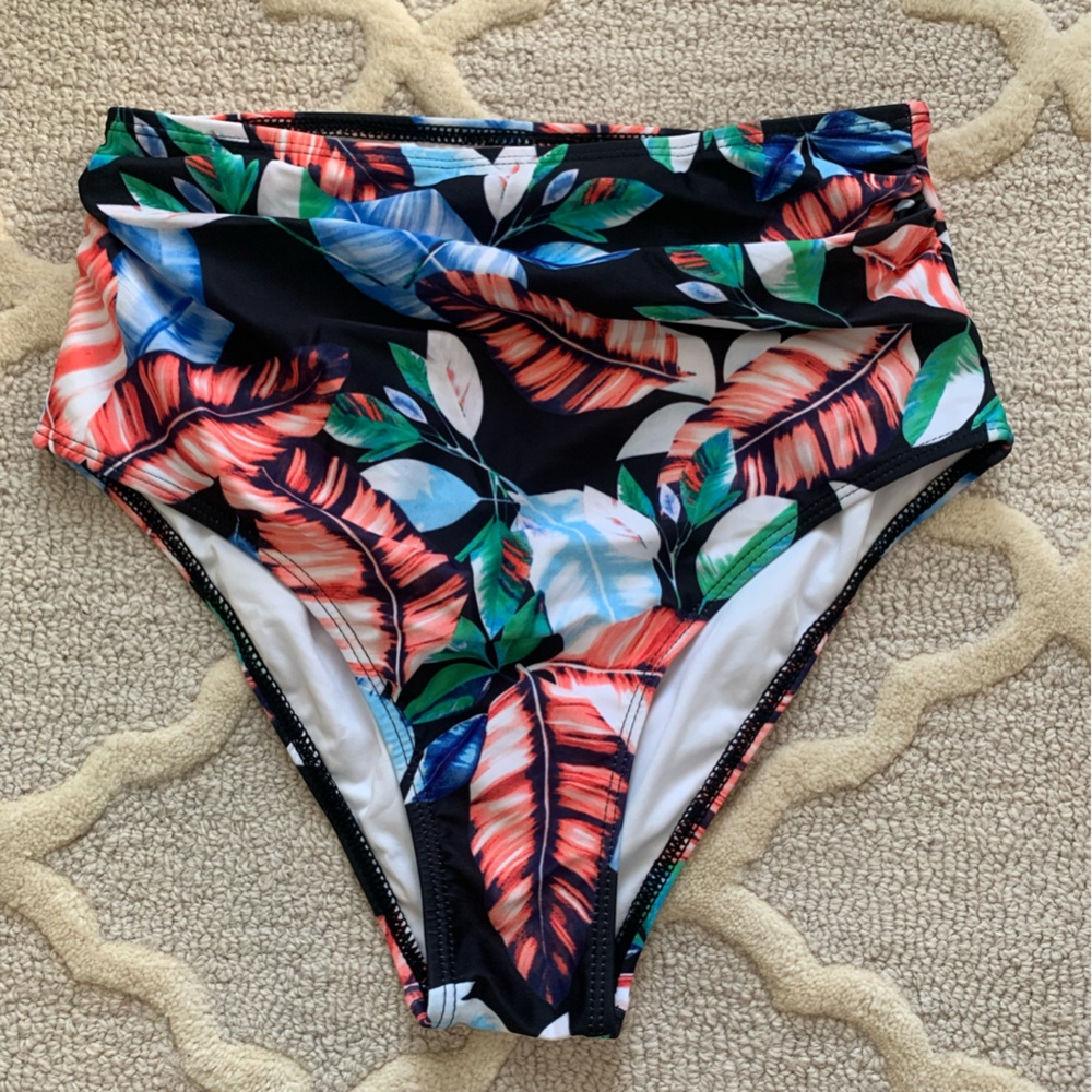 Tropical High-Waisted Bikini Bottom